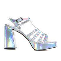 Sandália Feminina Zariff Prata Holográfica
