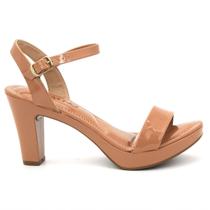 Sandália Feminino 411004 Via Uno Salto Alto Grosso Meia Pata Casual