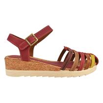 Sandália Feminino Anabela Flatform Gladiadora Fechada Couro Legítimo Salto Alto Artesanal Confortável SC90.09