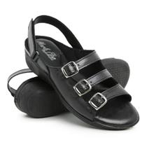 Sandalia Feminino Anabela Ortopédico Antistre Couro RF182