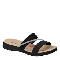 Sandália Feminino Baixo Conforto Ortopédico Modare 7174.115 - Preto/Cristal - 36