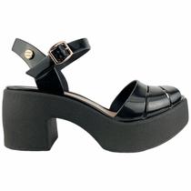 Sandalia Feminino Peep Tue Miss Miss Salto Bloco Grosso Leve