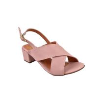 Sandália Feminino Salto Baixo Grosso Confortável Cruzada