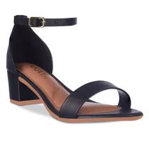 Sandalia Feminino Salto Baixo Grosso Quadrado A325Z