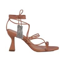 Sandália Feminino Salto Médio Cascata De Brilhos Luiza Barcelos Rosê