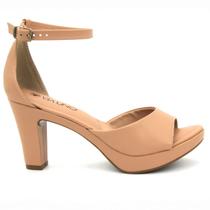 Sandália Feminino Via Uno 411003 Salto Grosso Alto Meia Pata Calcanhar Fechado