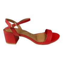 Sandalia Feminino Vizzano Conforto Básica Salto Médio 6291.900 Vermelho