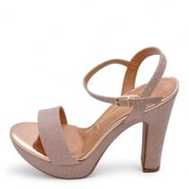 Sandália Feminino Vizzano Salto Alto REF: 6292200 TELA SHINE-METAL GLAMOUR Sandália Feminino Vizzano Salto Alto REF: 6292200 TELA SHINE-METAL GLAMOUR