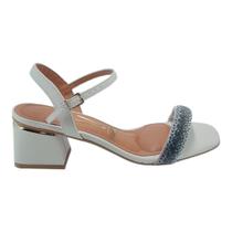 Sandália Feminino Vizzano Salto Médio Strass Original Festa Lançamento