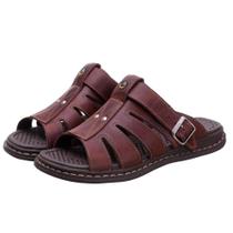 Sandália Fisherman Masculina Couro Confortável Dia a Dia