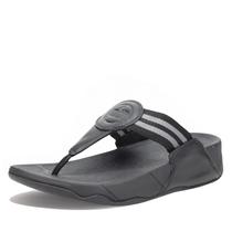 Sandália FitFlop Walkstar Wedge para mulheres, preta, tamanho 7 de largura Sandália FitFlop Walkstar Wedge para mulheres, preta, tamanho 7 de largura