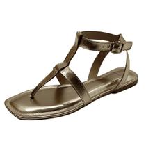 Sandália Flat Couro Ouro Light Sandália Flat Couro Ouro Light
