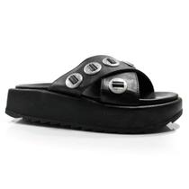 Sandália Flat de Couro Feminina Suzzara 703-634213