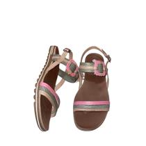 Sandália Flat em Couro Rosa Amarula Color New Face Feminina Sandália Flat em Couro Rosa Amarula Color New Face Feminina