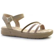 Sandália Flat Feminina Comfortflex Bege 24-42402