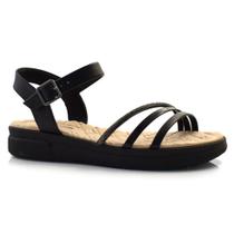 Sandália Flat Feminina Comfortflex Preto 24-42402