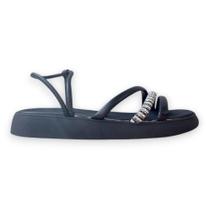 Sandália Flat Feminina Strass Leve Comfortável Moleca Sandália Flat Feminina Strass Leve Comfortável Moleca