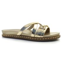 Sandália Flat Feminina Via Marte Dourado 175-007-01