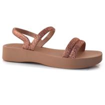 Sandália Flat Feminina Zaxy Glitter 19010