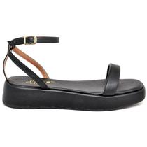 Sandália Flat Feminino Napa Preto Ella's