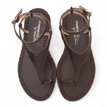 Sandália Flat Ferrucci Couro Dedo