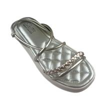 Sandália Flat Form Menina Com Tiras E Correias Confortáveis