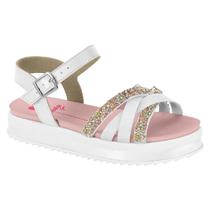 Sandália Flat Infantil Menina Molekinha Com Brilho - Ref 2305.1569 - Multicores - Tam 25 ao 34