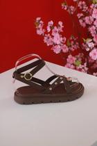 Sandália Flat Moleca 5504.113.9569 Chocolate