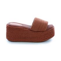 Sandália Flat Plataforma Cordas Jully Caramelo Sandália Flat Plataforma Cordas Jully Caramelo