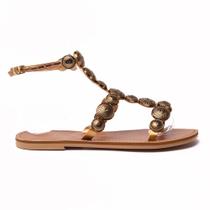 Sandália Flat Sapato da Corte Detalhe Moedas