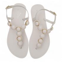 Sandália Flat Sapato da Corte Pedra Leitosa