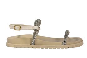 Sandália Flat Tiras com Strass Cristal - Cód: 8354158