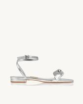 Sandália Flat Uza Metalizado Silver Prata -