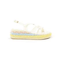 Sandália Flatform Anabela Bottero Feminina Couro Confortável 373904