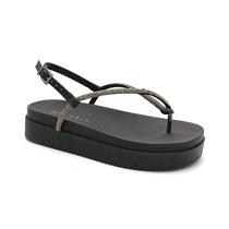 Sandália Flatform Anabela Strass Brilho Ramarim 2442104 Preto