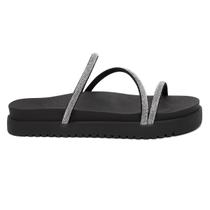 Sandalia Flatform Básica LeRUCHEL Feminina Brilho Strass Pre
