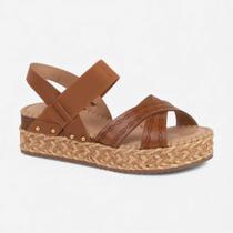 Sandália Flatform Bottero Em Couro Caramelo