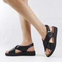 Sandália Flatform Couro