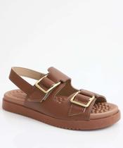 Sandália Flatform Feminina Fivela Modare Marrom-19047