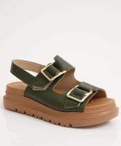 Sandália Flatform Feminina Fivela Modare Verde-71094