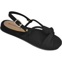 Sandalia Flatform Feminina Nobuck Preto 70-7002