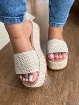 Sandalia Flatform Feminina Palha Tendecia Juta Confortavel Elegante