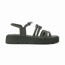 Sandália Flatform Feminina Zaxy Sparkle Com Brilho Glitter