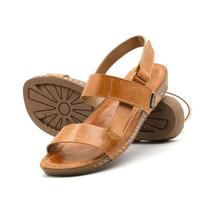 Sandália Flatform Goa em Couro Crush Caramelo - 14255CC