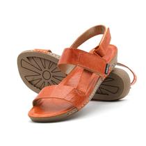 Sandália Flatform Goa em Couro Crush Laranja - 14255CL