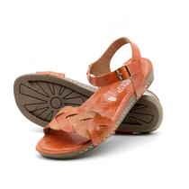 Sandália Flatform Goa em Couro Crush Laranja - 14271CL