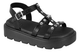 Sandalia Flatform Infantil Molekinha Papete Tratorada Tachas