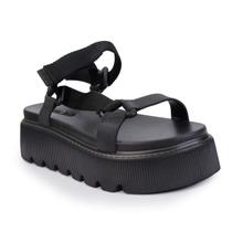Sandália Flatform Petite Jolie Preta tiras autocolantes Sandália Flatform Petite Jolie Preta tiras autocolantes