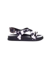 Sandália Flatform Pixolé Animal Print Branco/Preto Sandália Flatform Pixolé Animal Print Branco/Preto