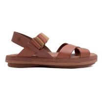 Sandália Flats em couro Damasco e Caramelo New Face Feminina 21821 Sandália Flats em couro Damasco e Caramelo New Face Feminina 21821